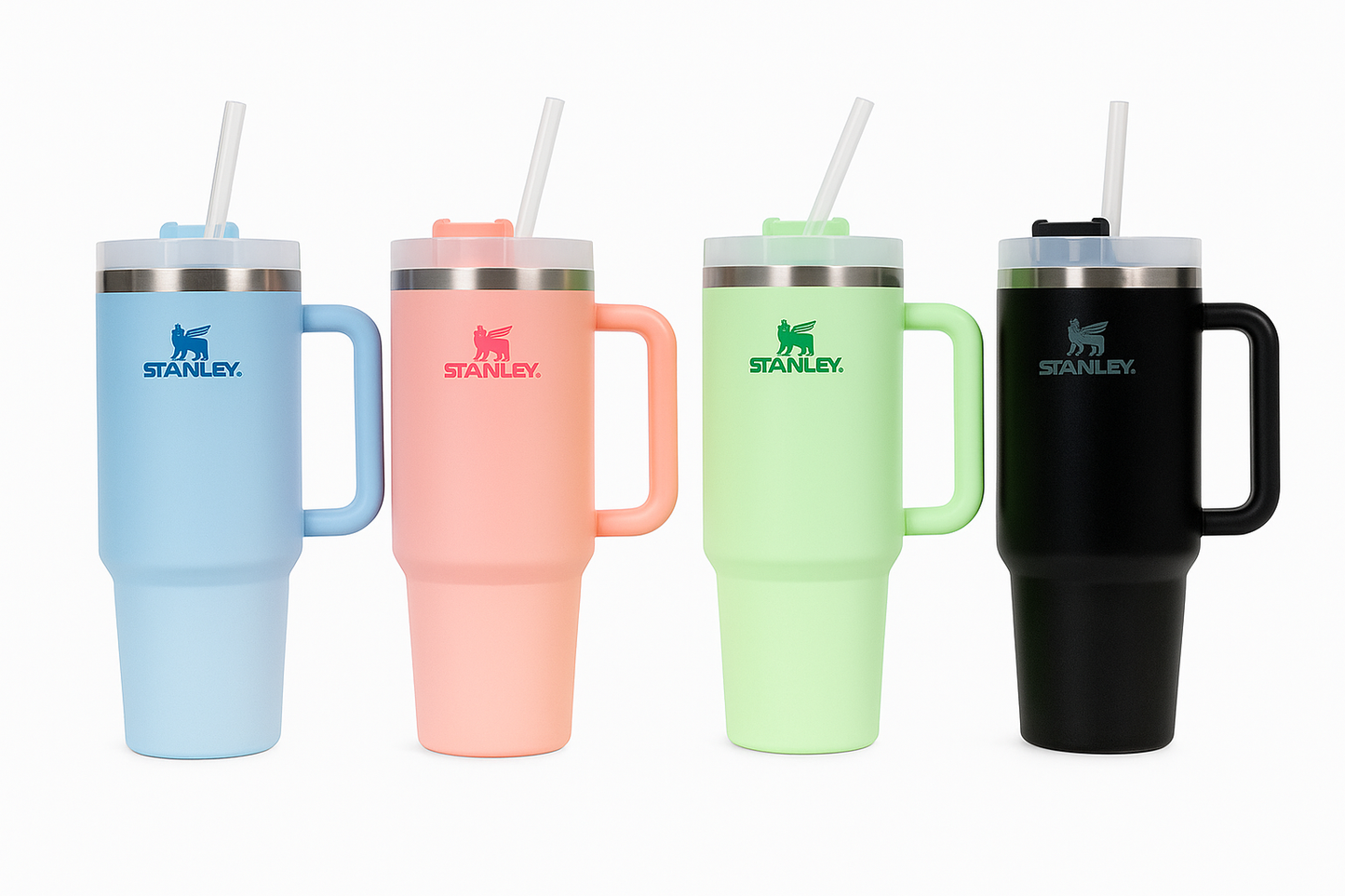 Stanley-Style Premium Quencher Tumbler 40oz (1200ml) | Double-Wall Stainless Steel | Leak-Proof & Temperature Lock | Viral Hydration Cup 2025