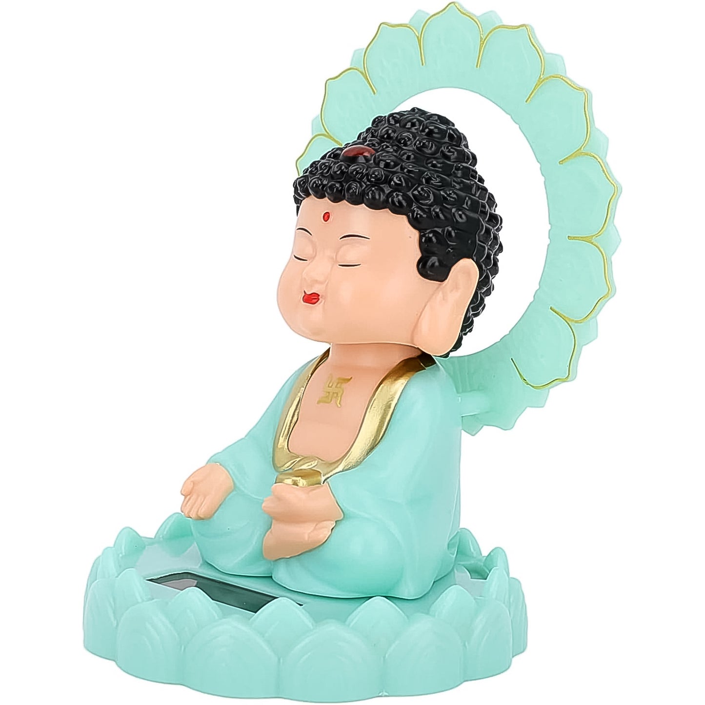 Solar Powered Moving Head Sitting Action Buddha Statue