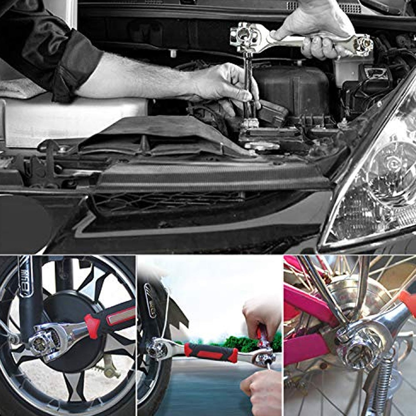 48 In 1 Wrench Swivel Head Multi Tool Spanner Tools Socket Works With Spline Bolts Multi Function Universal Furniture Car Repair