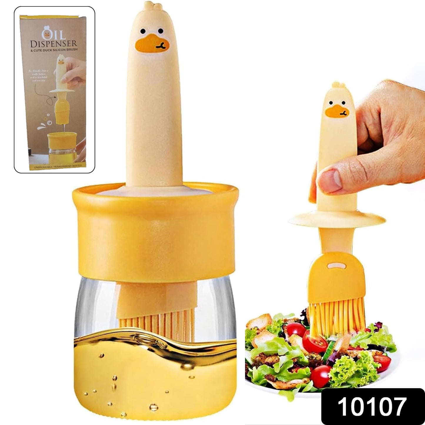 2 In 1 Oil Dispenser Bottle With Silicone Basting Brush