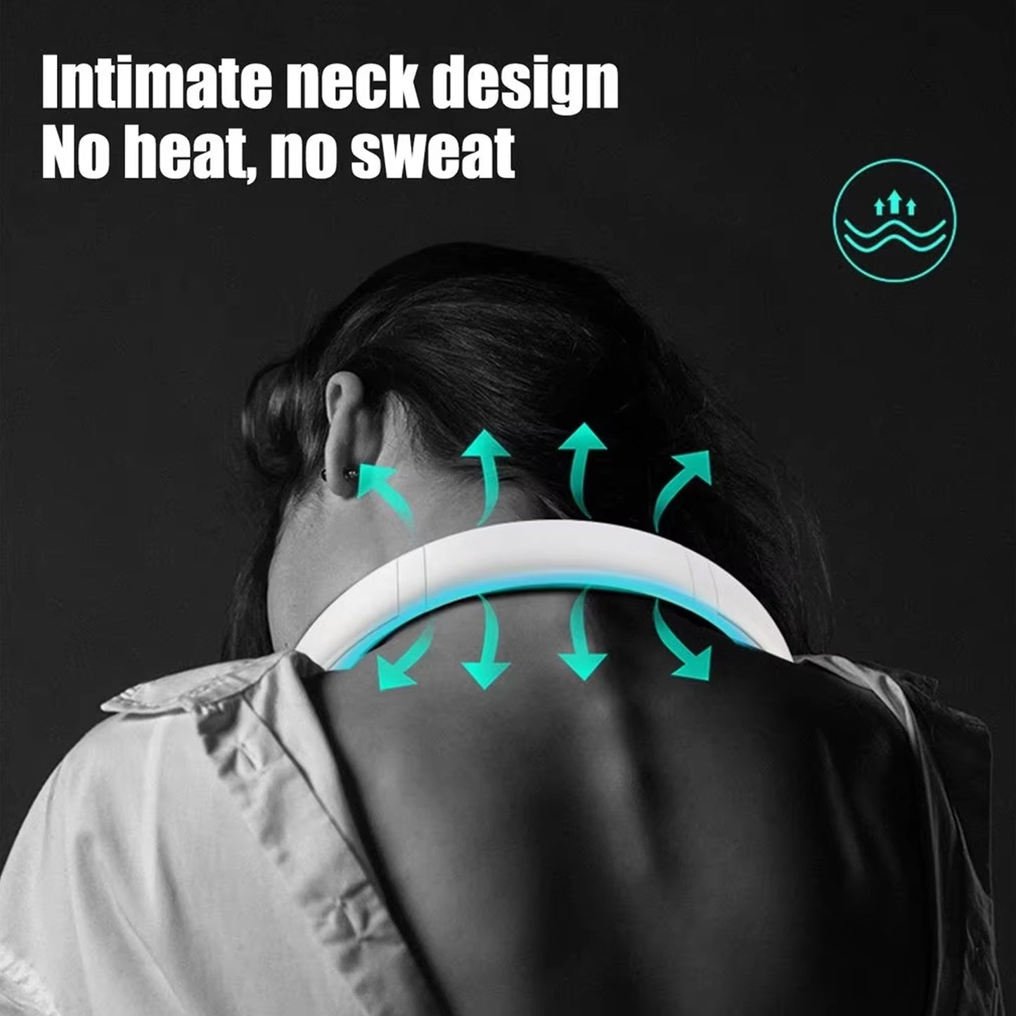 Neck Fan Portable And Wearable Personal Fan Usb Rechargeable Headphone Design Neckband Fan With 3 Speeds Suitable For Outdoor Family Sports Travel