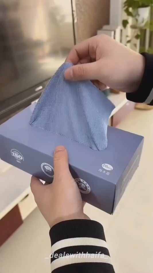 Premium 20 Pcs Microfiber Cleaning Wipes | Reusable, Ultra Absorbent & Multi-Purpose Cloths