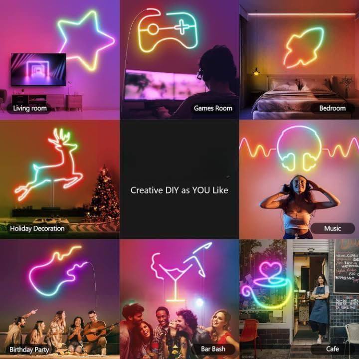 Neon LED Strip Light with App & Remote Control – 5 Meter
