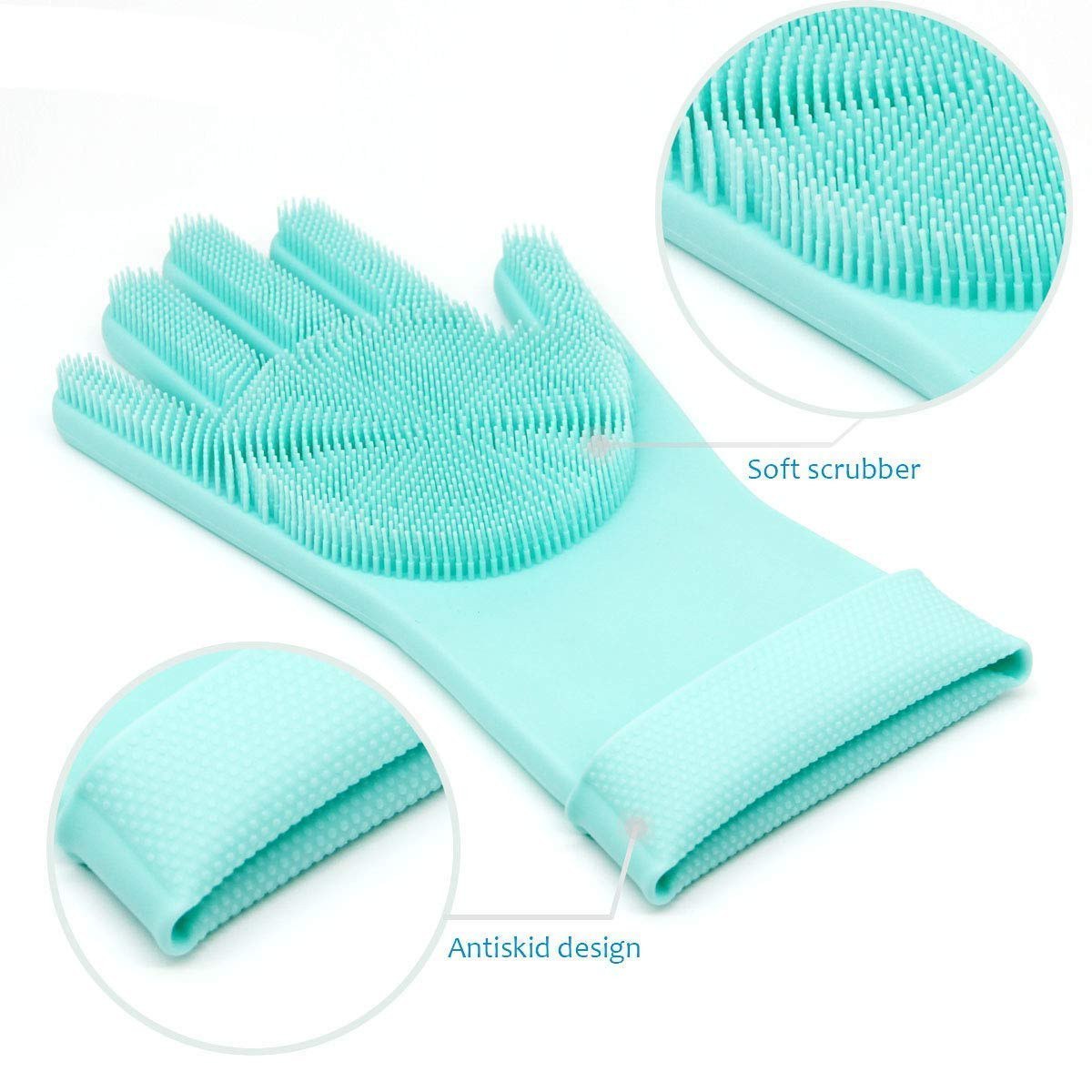 Magic Silicone Dishwashing Gloves | Multi-Purpose Cleaning & Pet Grooming Gloves