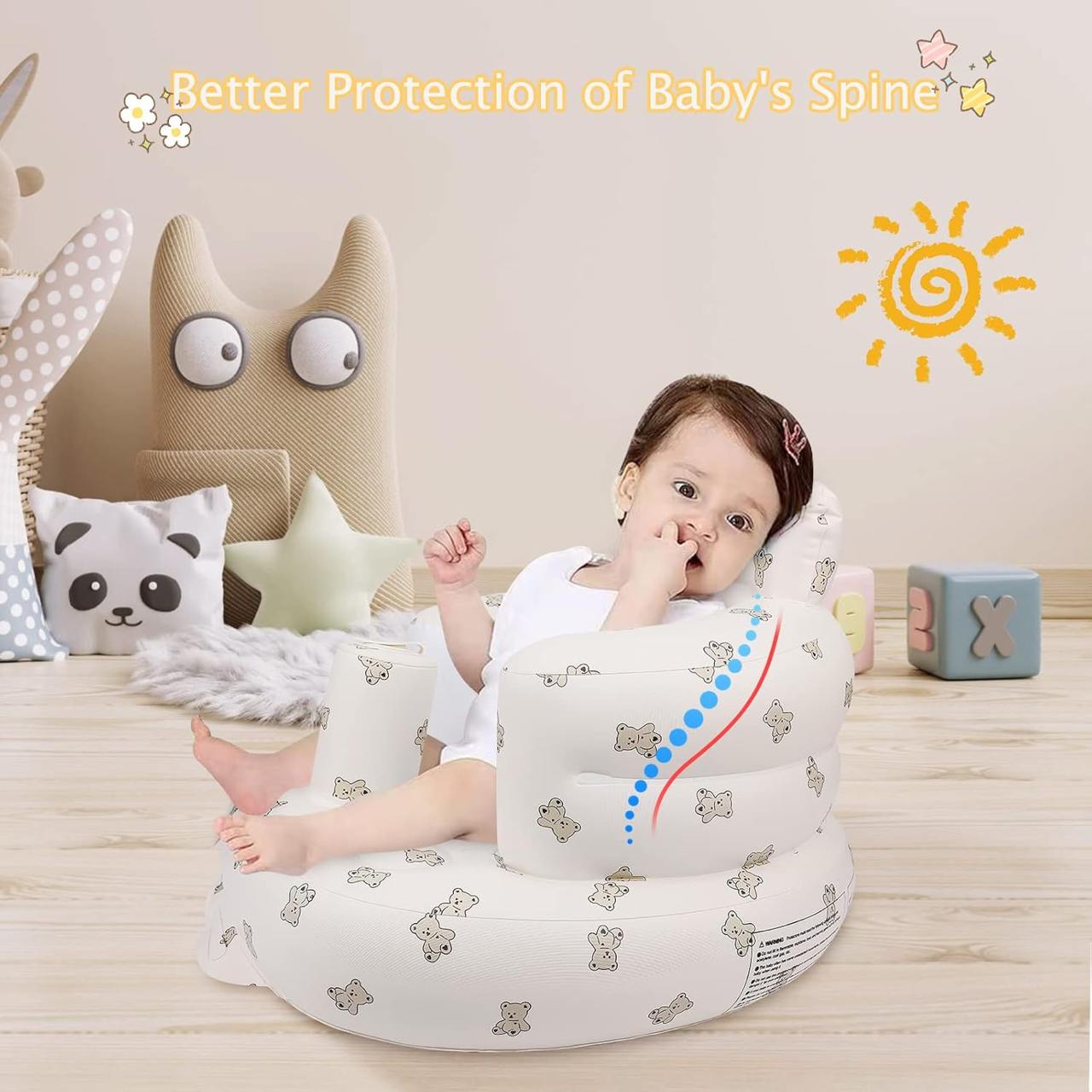 Inflatable Baby Sofa Chair – Soft, Safe & Portable Infant Seat | Ideal for Playtime, Feeding & Photoshoots