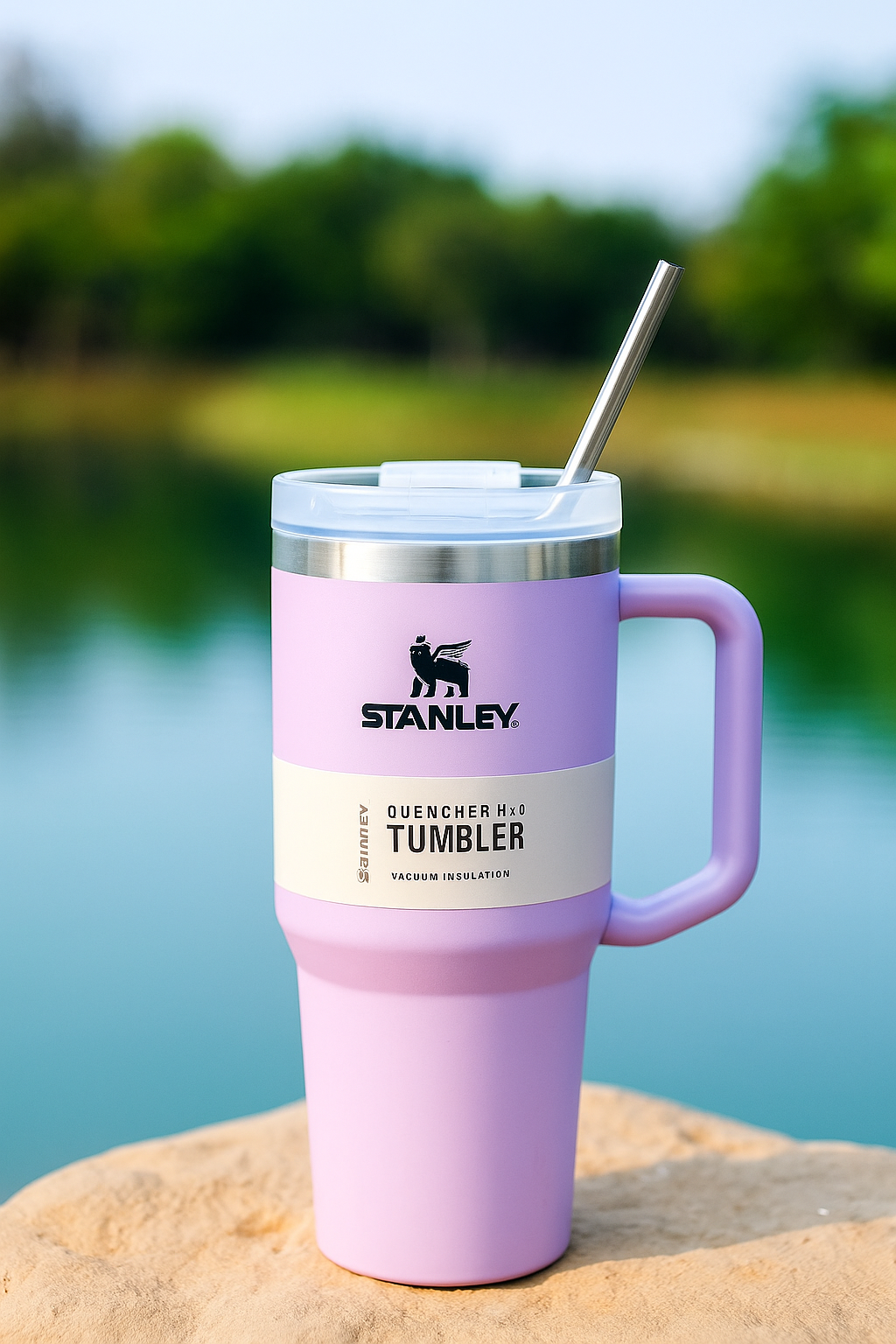 Stanley-Style Premium Quencher Tumbler 40oz (1200ml) | Double-Wall Stainless Steel | Leak-Proof & Temperature Lock | Viral Hydration Cup 2025