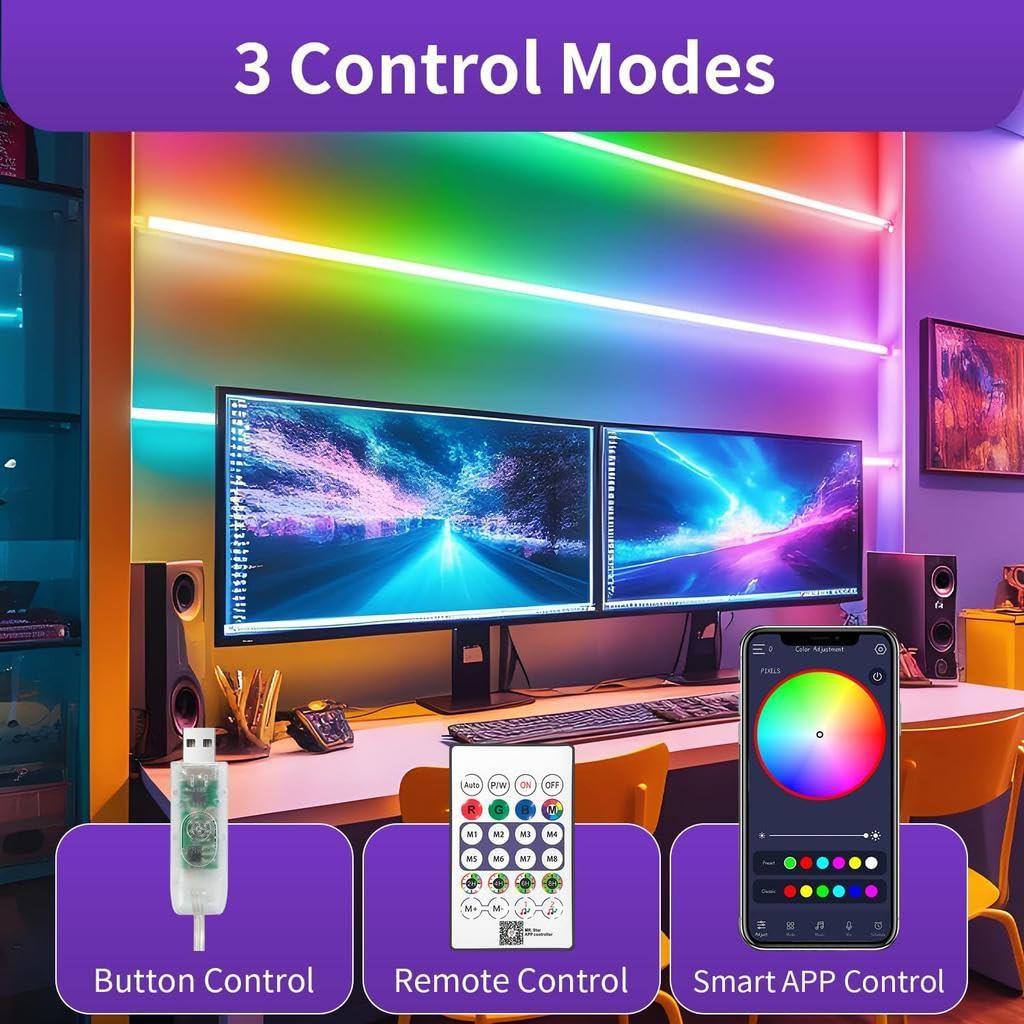 Neon LED Strip Light with App & Remote Control – 5 Meter
