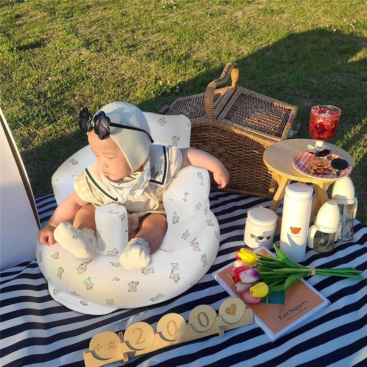 Inflatable Baby Sofa Chair – Soft, Safe & Portable Infant Seat | Ideal for Playtime, Feeding & Photoshoots